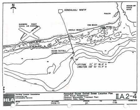 Honouliuli Deep Ocean Outfall Map