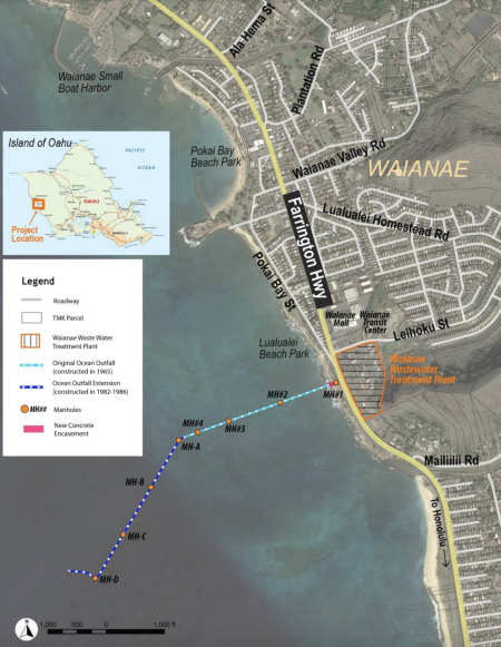 Waianae Deep Ocean Outfall Map